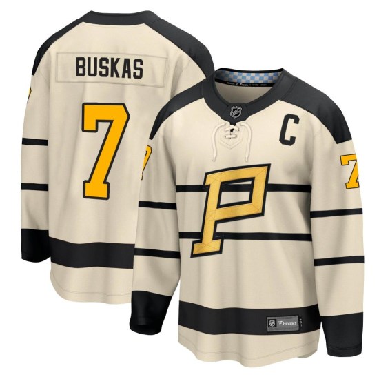 Rod Buskas Pittsburgh Penguins Youth 2023 Winter Classic Fanatics Branded Jersey - Cream