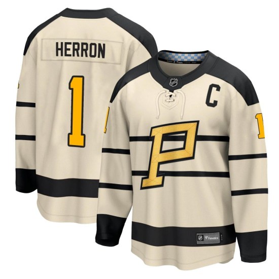 Denis Herron Pittsburgh Penguins Youth 2023 Winter Classic Fanatics Branded Jersey - Cream