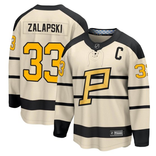 Zarley Zalapski Pittsburgh Penguins Youth 2023 Winter Classic Fanatics Branded Jersey - Cream