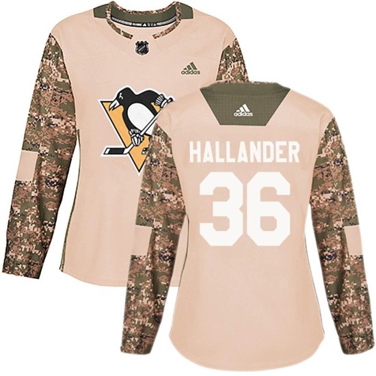 Filip Hallander Pittsburgh Penguins Women's Authentic Veterans Day Practice Adidas Jersey - Camo