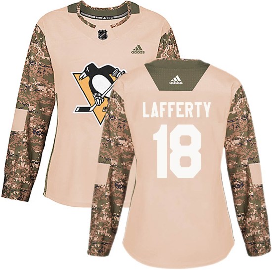 Sam Lafferty Pittsburgh Penguins Women's Authentic Veterans Day Practice Adidas Jersey - Camo