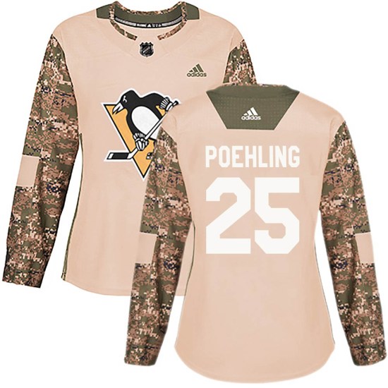 Ryan Poehling Pittsburgh Penguins Women's Authentic Veterans Day Practice Adidas Jersey - Camo