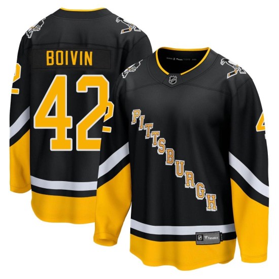 Leo Boivin Pittsburgh Penguins Premier 2021/22 Alternate Breakaway Player Fanatics Branded Jersey - Black