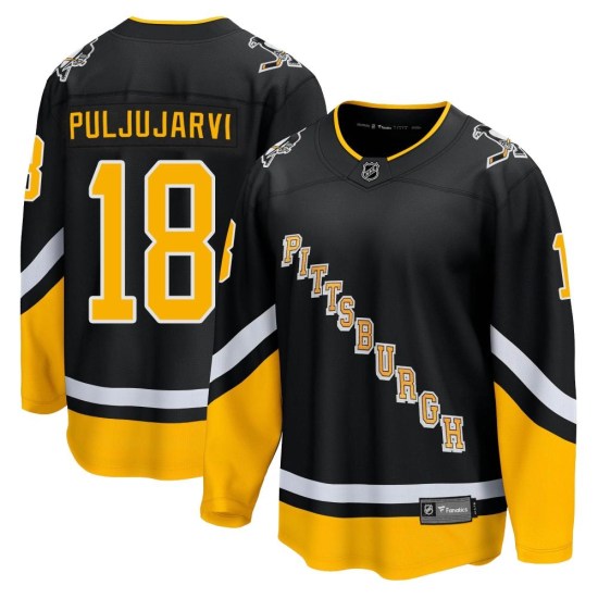Jesse Puljujarvi Pittsburgh Penguins Premier 2021/22 Alternate Breakaway Player Fanatics Branded Jersey - Black