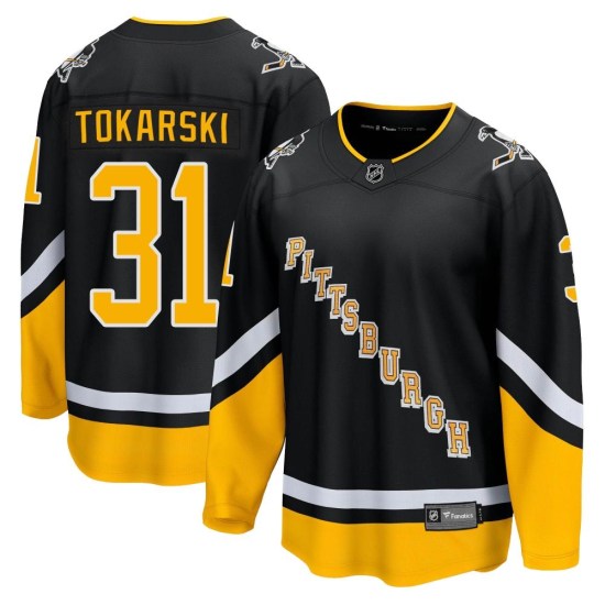 Dustin Tokarski Pittsburgh Penguins Premier 2021/22 Alternate Breakaway Player Fanatics Branded Jersey - Black
