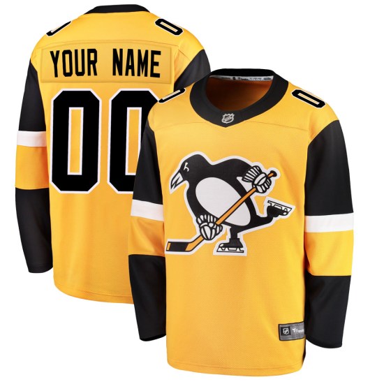 Custom Pittsburgh Penguins Youth Breakaway Custom Alternate Fanatics Branded Jersey - Gold