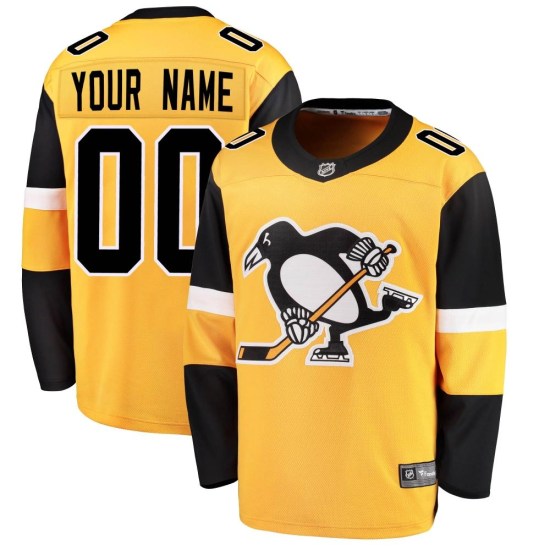 Custom Pittsburgh Penguins Breakaway Custom Alternate Fanatics Branded Jersey - Gold