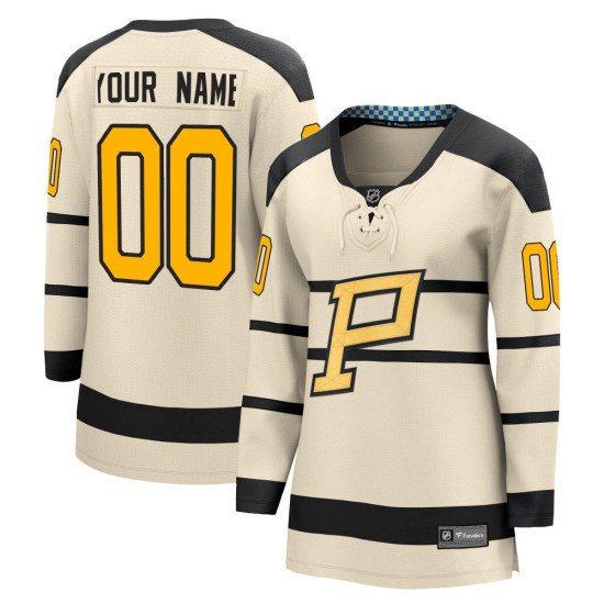 Custom Pittsburgh Penguins Women's Custom 2023 Winter Classic Fanatics Branded Jersey - Cream