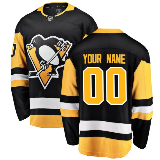 Custom Pittsburgh Penguins Youth Breakaway Home Fanatics Branded Jersey - Black