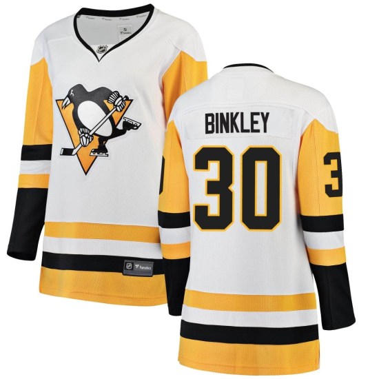 Les Binkley Pittsburgh Penguins Women's Breakaway Away Fanatics Branded Jersey - White