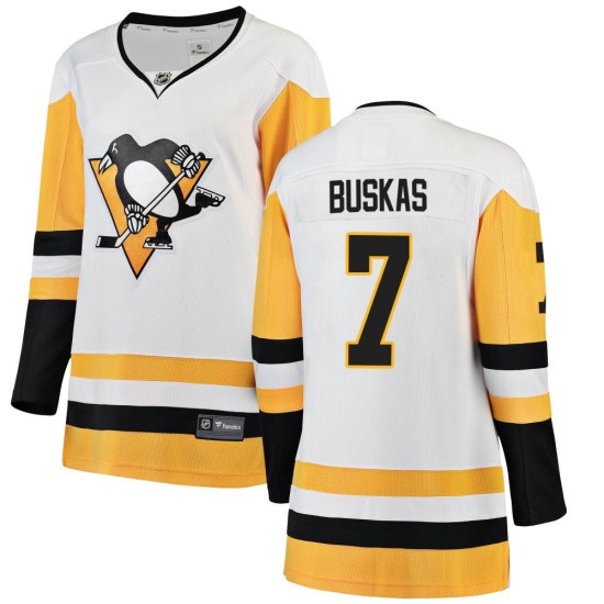 Rod Buskas Pittsburgh Penguins Women's Breakaway Away Fanatics Branded Jersey - White