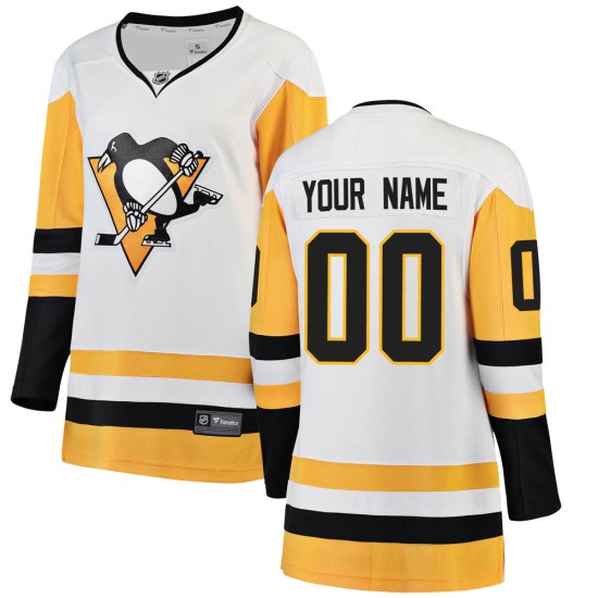 Custom Pittsburgh Penguins Women's Breakaway Custom Away Fanatics Branded Jersey - White