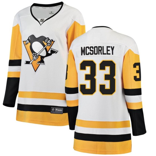 Marty Mcsorley Pittsburgh Penguins Women's Breakaway Away Fanatics Branded Jersey - White