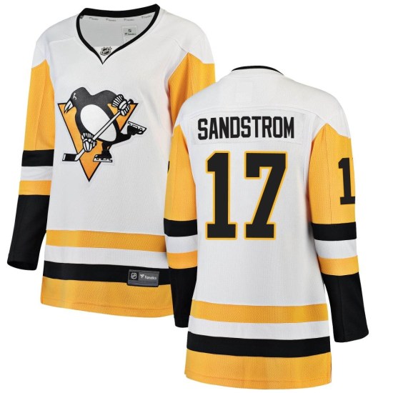 Tomas Sandstrom Pittsburgh Penguins Women's Breakaway Away Fanatics Branded Jersey - White