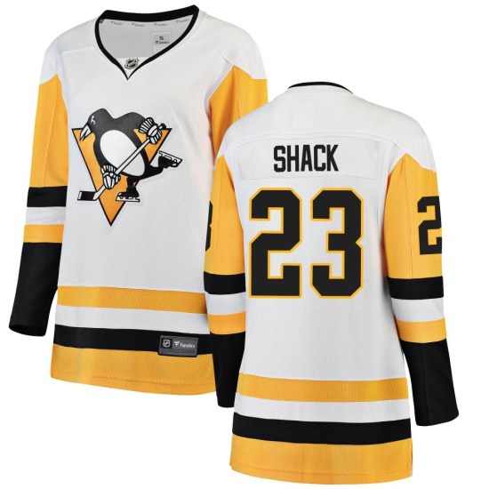 Eddie Shack Pittsburgh Penguins Women's Breakaway Away Fanatics Branded Jersey - White