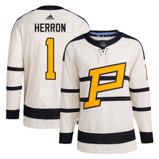 Denis Herron Pittsburgh Penguins Authentic 2023 Winter Classic Adidas Jersey - Cream
