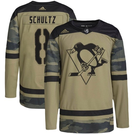 Dave Schultz Pittsburgh Penguins Authentic Military Appreciation Practice Adidas Jersey - Camo