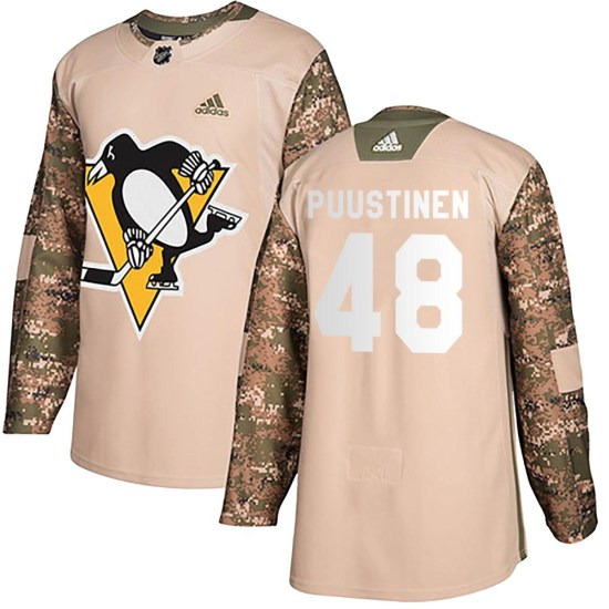 Valtteri Puustinen Pittsburgh Penguins Youth Authentic Veterans Day Practice Adidas Jersey - Camo