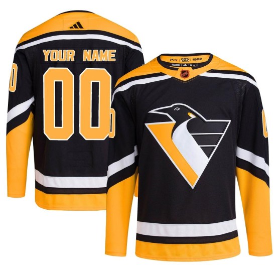Custom Pittsburgh Penguins Authentic Custom Reverse Retro 2.0 Adidas Jersey - Black