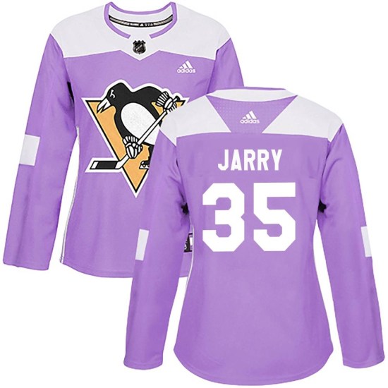 Tristan Jarry Pittsburgh Penguins Women's Authentic Fights Cancer Practice Adidas Jersey - Purple