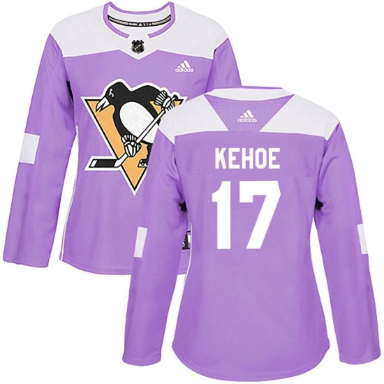Rick Kehoe Pittsburgh Penguins Women's Authentic Fights Cancer Practice Adidas Jersey - Purple