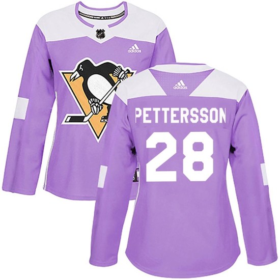 Marcus Pettersson Pittsburgh Penguins Women's Authentic Fights Cancer Practice Adidas Jersey - Purple