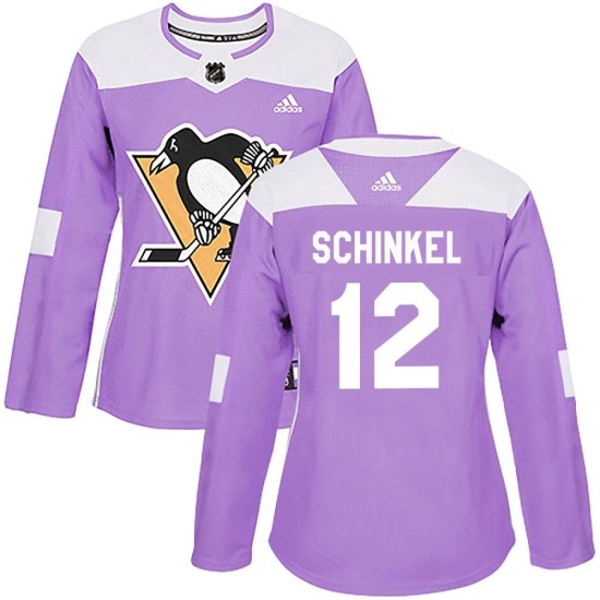 Ken Schinkel Pittsburgh Penguins Women's Authentic Fights Cancer Practice Adidas Jersey - Purple