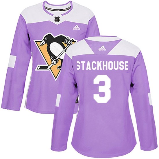 Ron Stackhouse Pittsburgh Penguins Women's Authentic Fights Cancer Practice Adidas Jersey - Purple