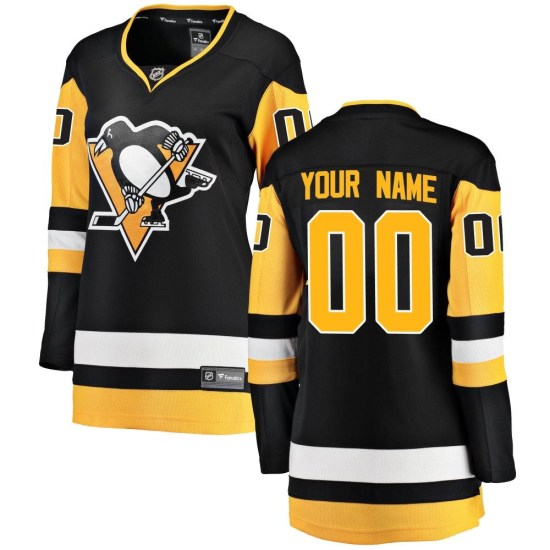 Custom Pittsburgh Penguins Women's Breakaway Home Fanatics Branded Jersey - Black