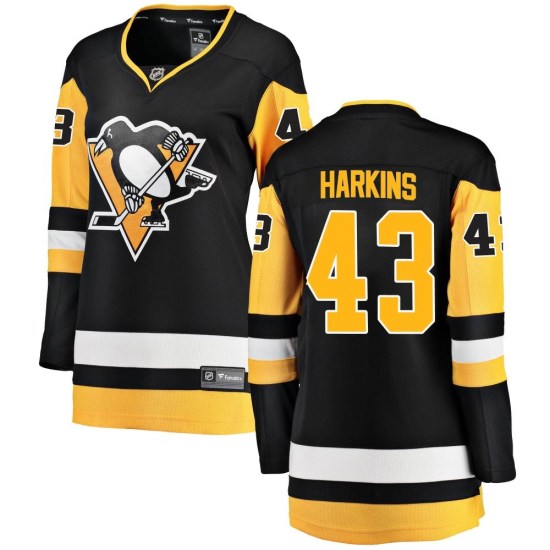 Jansen Harkins Pittsburgh Penguins Women's Breakaway Home Fanatics Branded Jersey - Black
