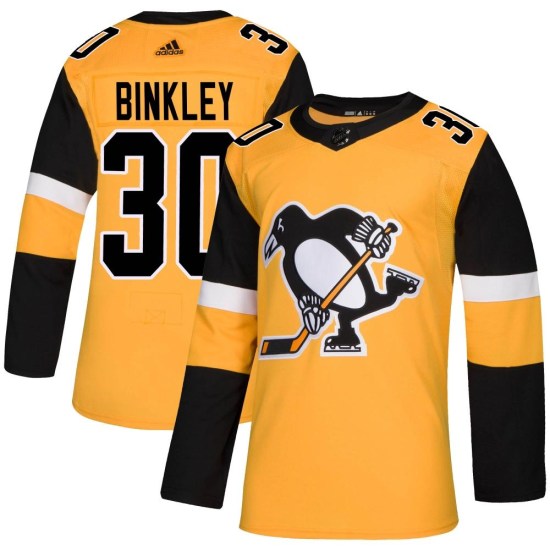 Les Binkley Pittsburgh Penguins Authentic Alternate Adidas Jersey - Gold