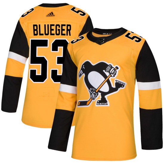 Teddy Blueger Pittsburgh Penguins Authentic Gold Alternate Adidas Jersey - Blue