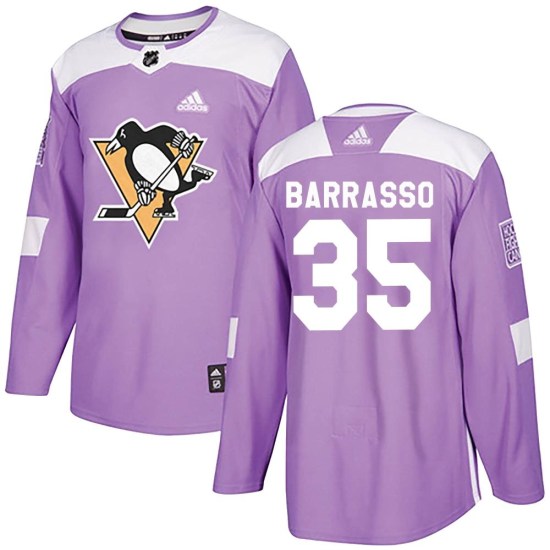 Tom Barrasso Pittsburgh Penguins Youth Authentic Fights Cancer Practice Adidas Jersey - Purple