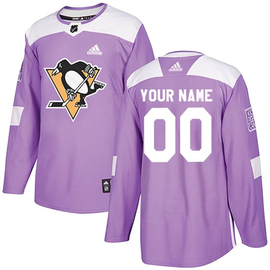 Custom Pittsburgh Penguins Youth Authentic Fights Cancer Practice Adidas Jersey - Purple