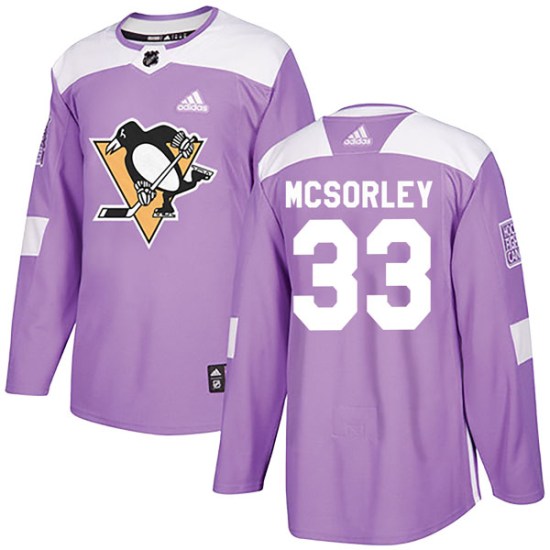 Marty Mcsorley Pittsburgh Penguins Youth Authentic Fights Cancer Practice Adidas Jersey - Purple