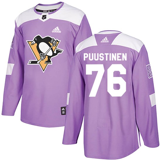 Valtteri Puustinen Pittsburgh Penguins Youth Authentic Fights Cancer Practice Adidas Jersey - Purple