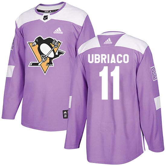 Gene Ubriaco Pittsburgh Penguins Youth Authentic Fights Cancer Practice Adidas Jersey - Purple