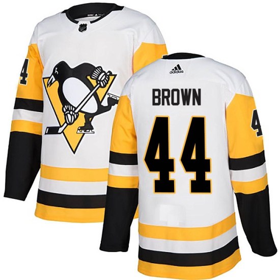 Rob Brown Pittsburgh Penguins Authentic Away Adidas Jersey - White
