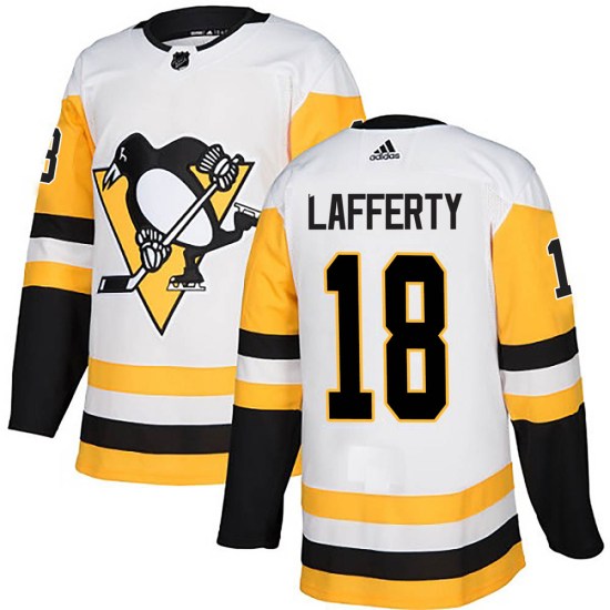 Sam Lafferty Pittsburgh Penguins Authentic Away Adidas Jersey - White