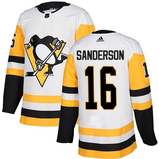 Derek Sanderson Pittsburgh Penguins Authentic Away Adidas Jersey - White