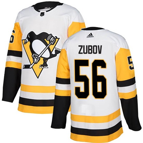 Sergei Zubov Pittsburgh Penguins Authentic Away Adidas Jersey - White