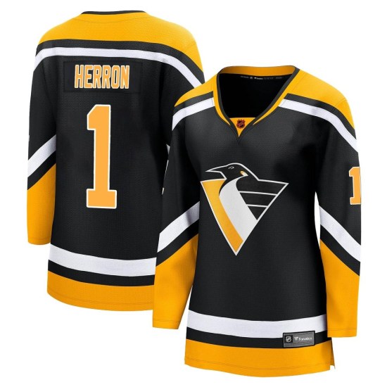 Denis Herron Pittsburgh Penguins Women's Breakaway Special Edition 2.0 Fanatics Branded Jersey - Black