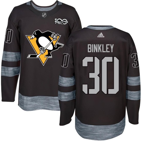 Les Binkley Pittsburgh Penguins Authentic 1917-2017 100th Anniversary Jersey - Black