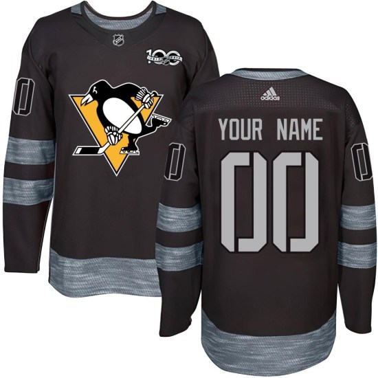 Custom Pittsburgh Penguins Authentic Custom 1917-2017 100th Anniversary Jersey - Black