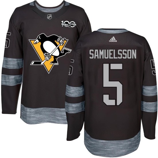 Ulf Samuelsson Pittsburgh Penguins Authentic 1917-2017 100th Anniversary Jersey - Black