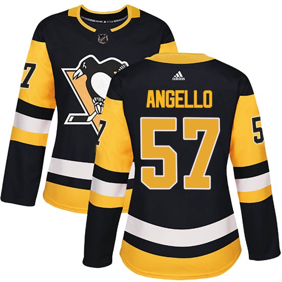 Anthony Angello Pittsburgh Penguins Women's Authentic Home Adidas Jersey - Black