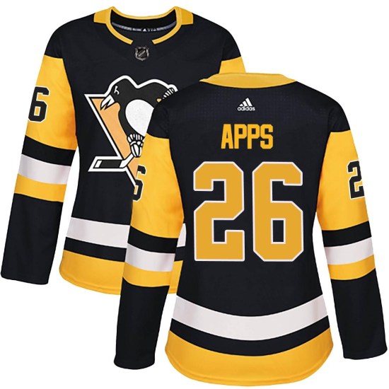 Syl Apps Pittsburgh Penguins Women's Authentic Home Adidas Jersey - Black