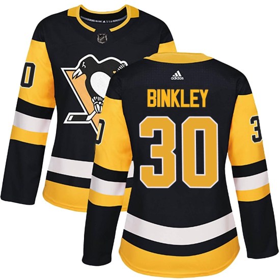 Les Binkley Pittsburgh Penguins Women's Authentic Home Adidas Jersey - Black