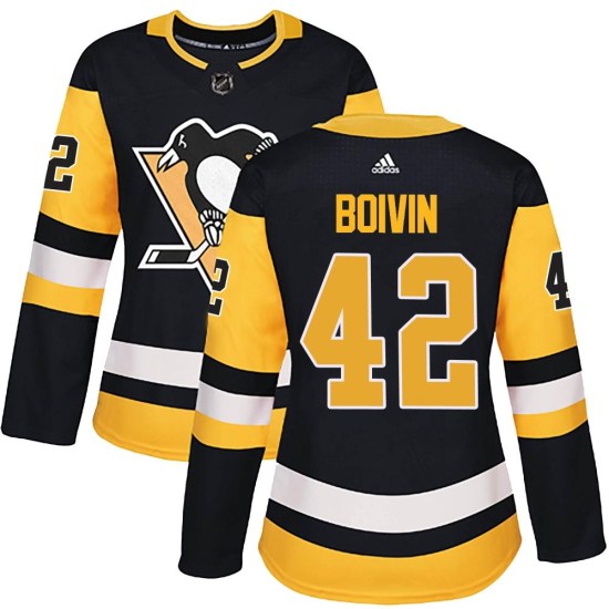 Leo Boivin Pittsburgh Penguins Women's Authentic Home Adidas Jersey - Black