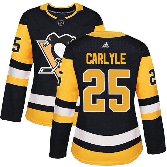 Randy Carlyle Pittsburgh Penguins Women's Authentic Home Adidas Jersey - Black